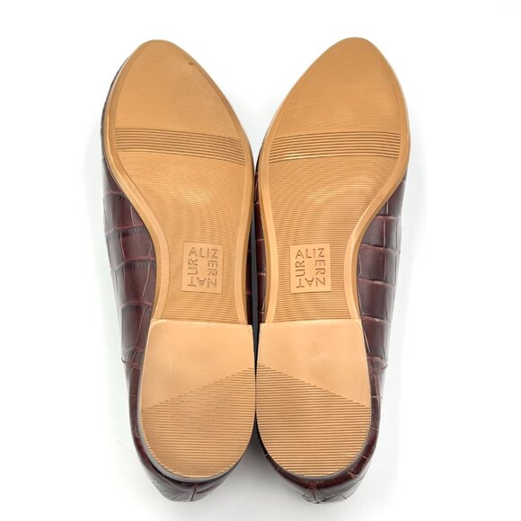 Naturalizer Womens Size 9.5 9.5M Lorna Red Croc Leather Flats Loafers Shoes - Picture 9 of 14